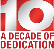 Logo with theme "A Decade of Dedication"