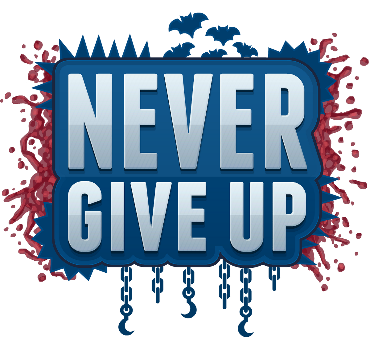 Never give up motivational quote on yellow layout Vector Image