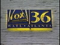 Seen outside its headquarters and studios. Note the lack of the dot near "36".