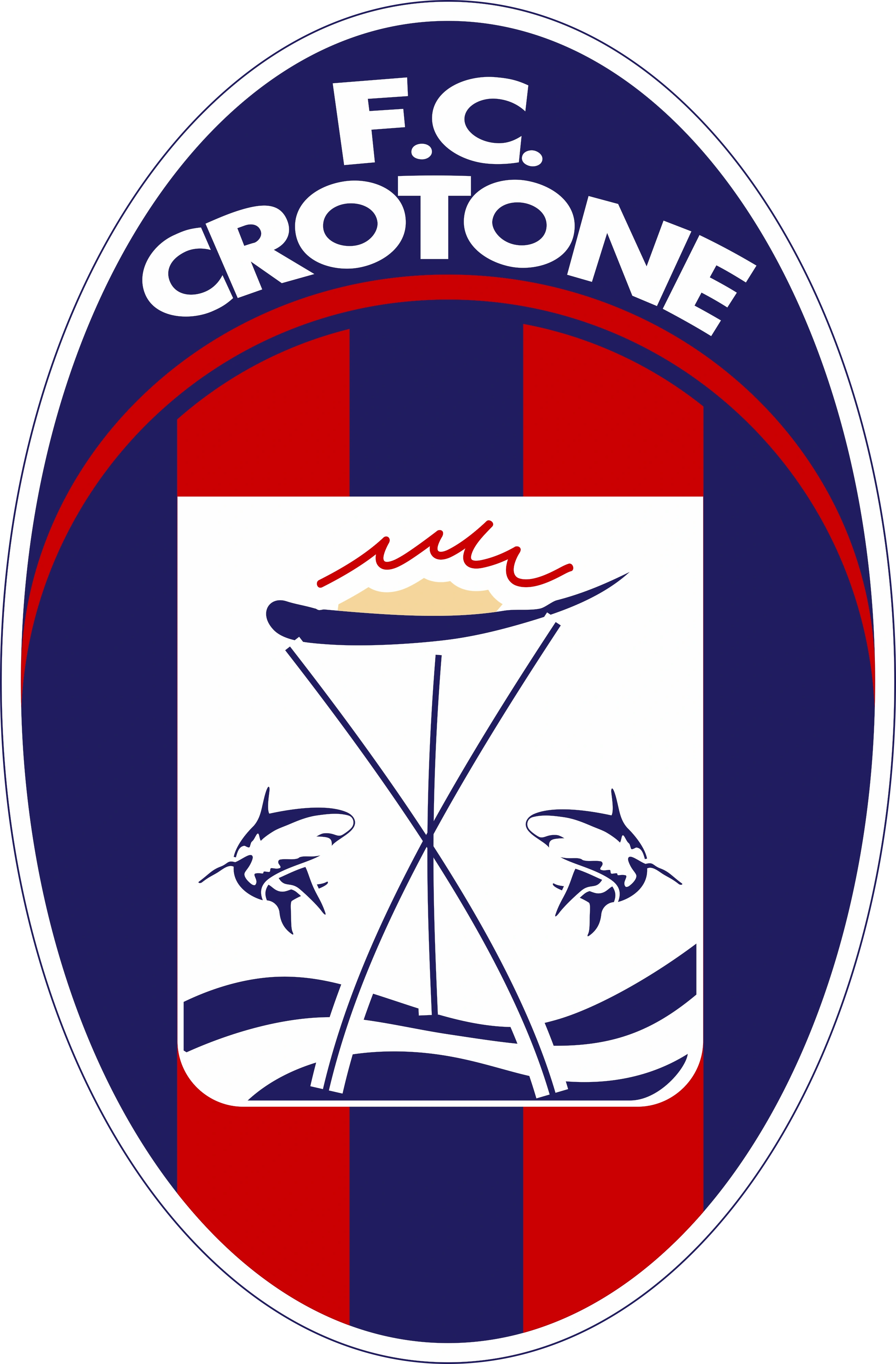Fanion Vintage FC Crotone Calcio – Petit Drapeau Italie (Italia)