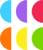 Six semicircles in colours of subbrands (used on Suspilnyi Kod Award)