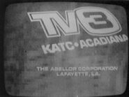 KATC ID with Abellor Corporation tag. Abellor (Loyola University New Orleans) owned KATC from 1982–1986, when the station was sold to Merrill Lynch Communications.