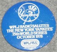WPLJ-FM's 95.5's Salutes The New York Yankees In The 75th World Series Promo For October 1978