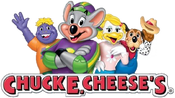 Variant in which Chuck E. is accompanied by Mr. Munch, Helen Henny, and Jasper T. Jowls (the first at his left, the other two at his right)