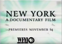 PBS logo with WFYI-TV logo at the premiere trailer for documentary film New York