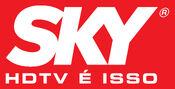 Sky logo with red background
