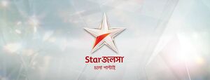 Logo against crystal star background.