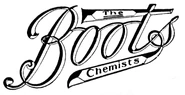 Early bevelled version showing "The Chemists" written within the elongated letters. SVG NEEDED