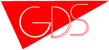 This pre-launch logo is a parody of the VPRO's 30-year old triangle logo. It shows the triangle being coloured red instead of blue, with the words "VPRO" are instead replaced by "GDS".