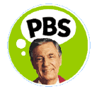 PBS Kids logo with Mr. Rogers