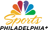 Logo of NBC Sports Philadelphia+ secondary channel (stacked variant)