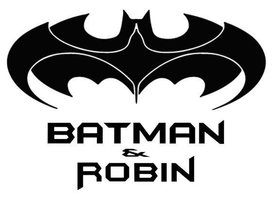 batman and robin symbol black and white