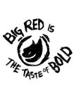 Print logo with slogan "Big Red is the taste of bold"