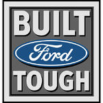 Flat alternate logo with slogan "Built Ford Tough" used on trucks