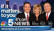 "If it matters to you, it's on NBC 5 News" promo (logo revision version) featuring Rob Stafford, Allison Rosati and Brant Miller (2012)