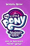 My Little Pony- Friendship is Magic logo with a pink background (as seen in a YouTube video)