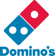 Alternate version. The word Domino's is below the domino.