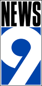 News 9 stacked logo (1997–2001); mainly used in selected promos and pre-commercial break teases during newscasts