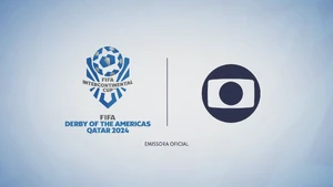 "Official Broadcaster" promo logo - Derby of the Americas Version