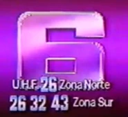 Logo with channel 26 in the North Zone and channels 26, 32 and 43 in the South Zone