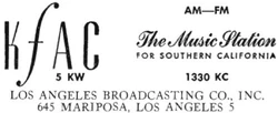 KFAC Los Angeles 1952