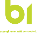 Alternate logo with slogan "Aceeași lume. Altă perspectivă."