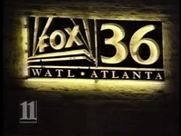 Seen outside its headquarters and studios during WXIA's newscast. Note the lack of the dot near "36".