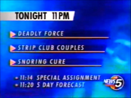 NewsChannel 5 at 11 Schedule 2002