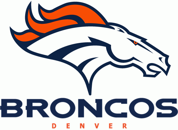 5'' Longer Side Denver City Bronco Football Logo Die-Cut Decal Sticker Set of 4 Pieces