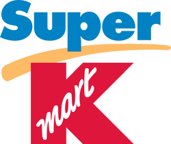 Super Kmart logo 1990s vertical