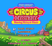 Title Screen and Main Menu SNES version