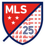 25th anniversary logo. Appeared on all 2020 MLS jerseys for the 2020 season and used during the MLS Is Back Tournament