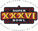 Super Bowl XXXVI original logo.png (52 KB) Variant with location and original date