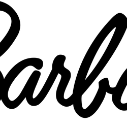 Barbie logo black clearance and white