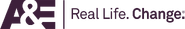 Logo for A&E's "Real Life. Change." initiative
