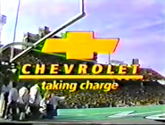 Chevrolet bowtie with the slogan "taking charge"