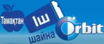 Logo with slogan "Тамақтан, іш, Orbit шайна" (Kazakhstan, 2014-2016)