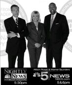 "NBC 5 News at 5 & 6PM" and NBC Nightly News newspaper ad featuring Brian Williams, Warner Saunders and Allison Rosati (2007)