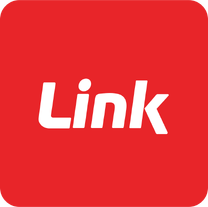 Logo within a red background