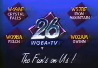 WGBA-TV "The Fun's On Us!" promo from 1990 (this ID also displays the station's low-power Upper Michigan repeater signals)