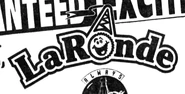 In 1997, this alternate logo was used where the face and hat have been flipped horizontally versus the logo above. Half the face also has zip-zag lines. This was likely part of a promotion for their 'Tornade' ride.