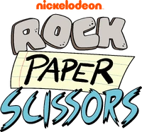 Rock Paper Scissors cartoon logo