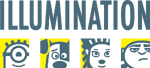 Logo with characters (A Minion, Max from The Secret Life of Pets, Ash from Sing and Gru from Despicable Me)