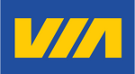 Logo with blue background