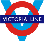 Special Victoria Line roundel used in 1969 to celebrate the opening of the line. This would be used again in 2011 to mark the end of the line's original 1967 stock trains.
