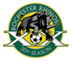 Rochester Rhinos logo (20th anniversary).png