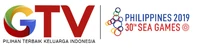 Logo with slogan "Pilihan Terbaik Keluarga Indonesia" & Official broadcaster of 30th Sea Games Philippines 2019