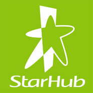 Stacked logo on a green background