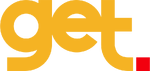 Yellow and red 'GET' logo