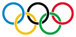 Olympic rings with white rims